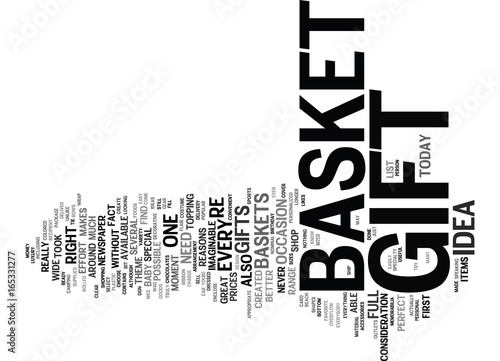 GIFT BASKET Text Background Word Cloud Concept