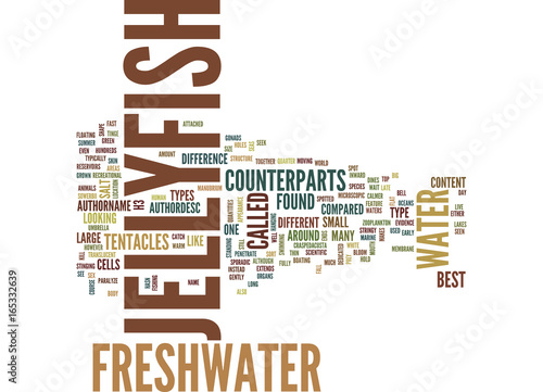 FRESHWATER JELLYFISH Text Background Word Cloud Concept