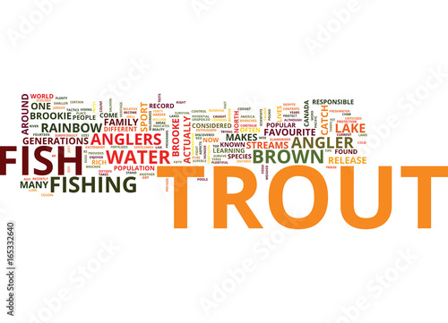 FRESHWATER TROUT Text Background Word Cloud Concept