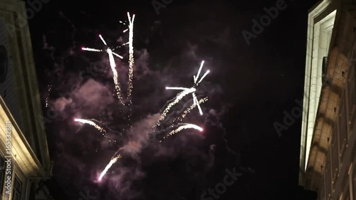 Fireworks at festival of St John in Porto, Portugal.