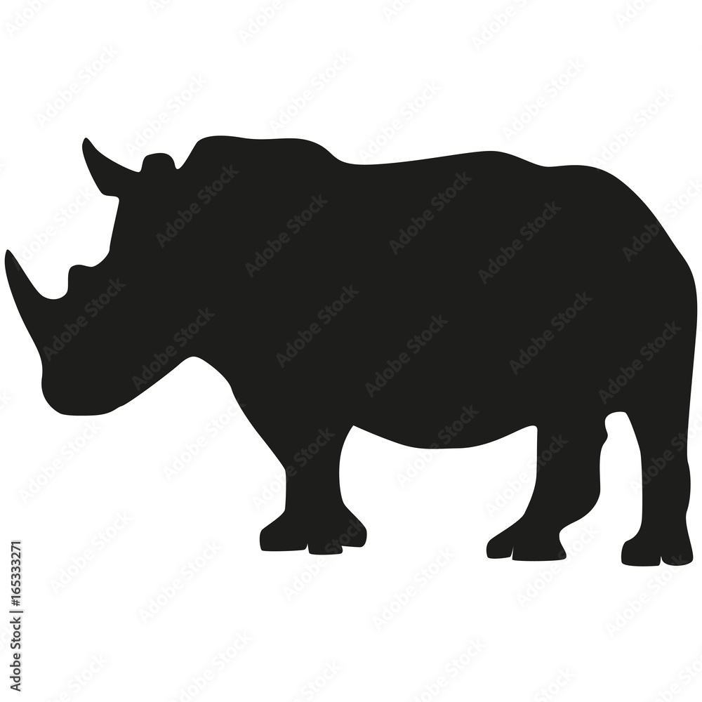 Vector image of a rhinoceros. Silhouette of the rhino. Vector image of a rhinoceros. Silhouette of the rhino.