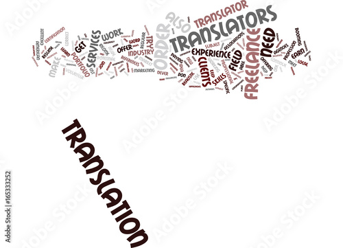 FREELANCE TRANSLATOR Text Background Word Cloud Concept