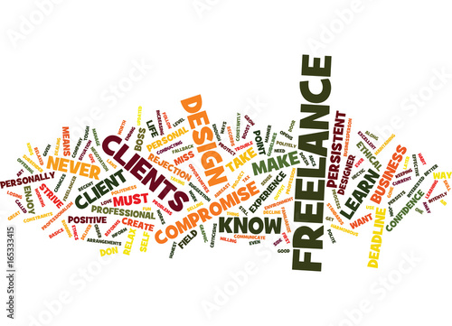 FREELANCE DESIGN Text Background Word Cloud Concept