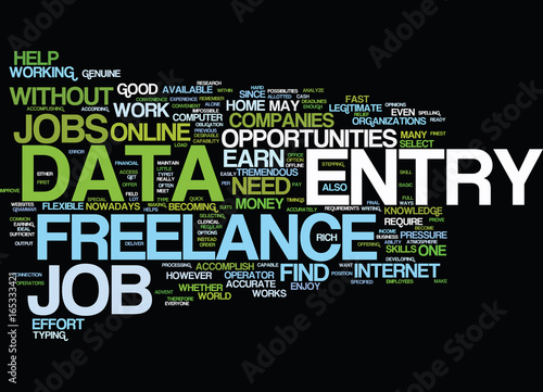 FREELANCE DATA ENTRY Text Background Word Cloud Concept