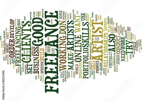FREELANCE ARTIST Text Background Word Cloud Concept