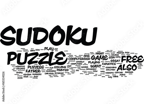 FREE SUDOKU Text Background Word Cloud Concept