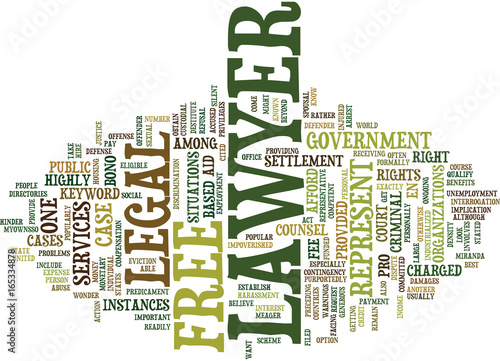 FREE LAWYER Text Background Word Cloud Concept