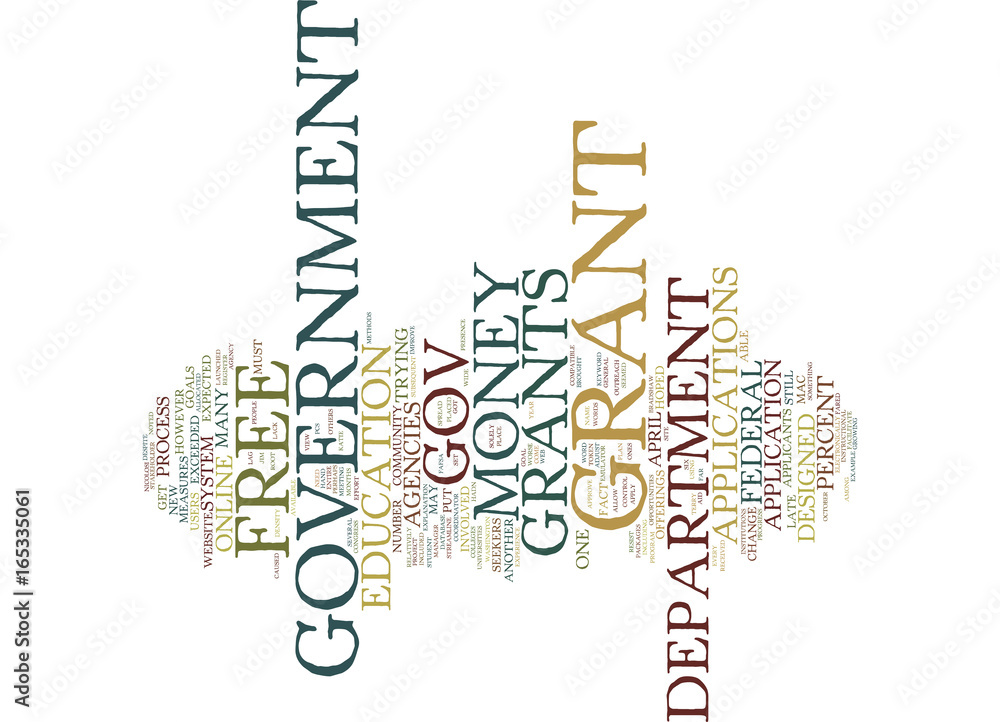 FREE GOVERNMENT GRANT MONEY Text Background Word Cloud Concept