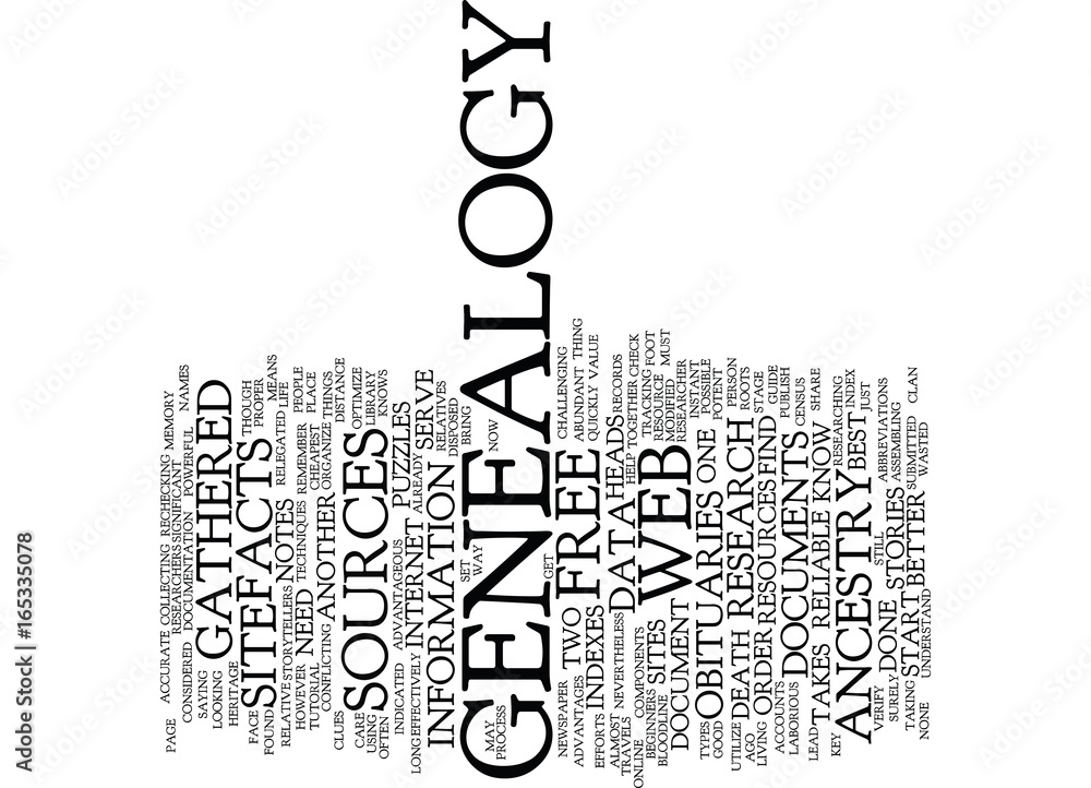FREE GENEALOGY WEB SITE Text Background Word Cloud Concept Stock Vector |  Adobe Stock