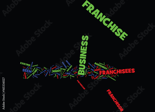 FRANCHISEES BEWARE OF THE FRANCHISOR Text Background Word Cloud Concept