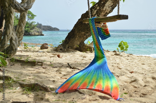 Mermaid tail on the beach