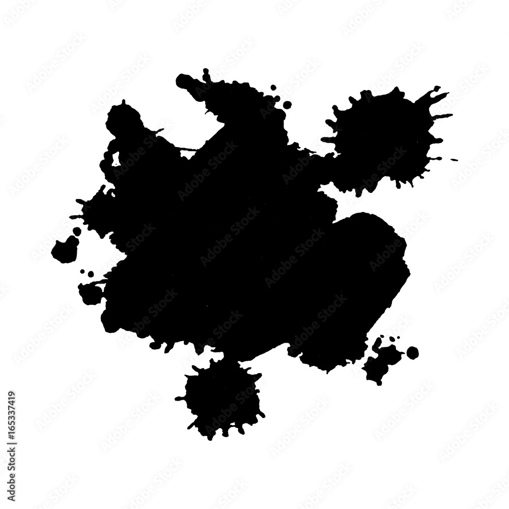 Abstract black ink blot background.