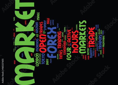 FOREX MARKET HOURS Text Background Word Cloud Concept