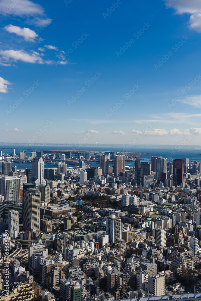 JAPAN, TOKYO-FEBRUARY 14, 2017: Cyty with skyline in Tokyo Japan. JAPAN, TOKYO-FEBRUARY 14, 2017: Cyty with skyline in Tokyo Japan.