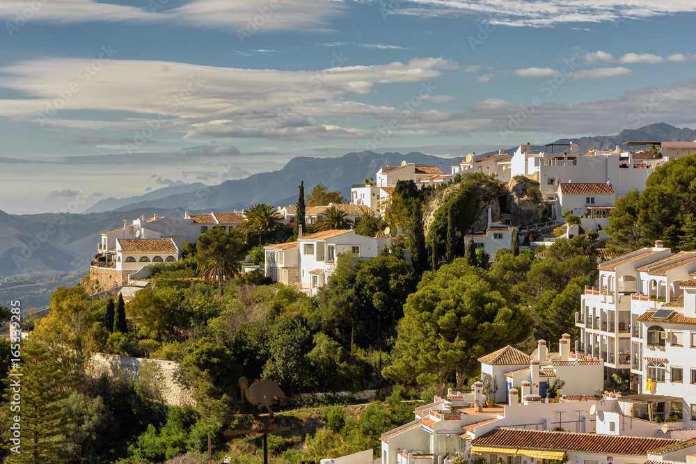 View of hill side city of Mijas in Andalusia, Southern Spain