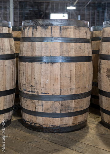 Single Bourbon Barrel in Storage