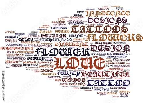 FLOWER TATTOOS Text Background Word Cloud Concept