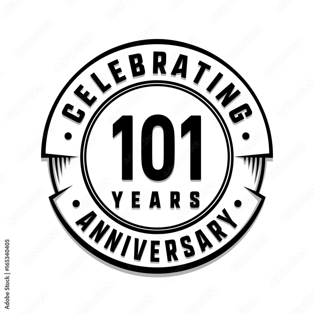 101 years anniversary logo template. Vector and illustration.