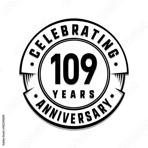 109 years anniversary logo template. Vector and illustration.