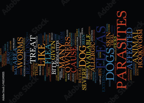 FLEAS AND OTHER PARASITES Text Background Word Cloud Concept