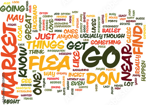 FLEA MARKET Text Background Word Cloud Concept