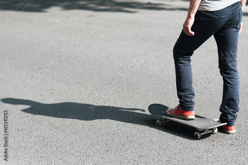 Professional old school sport skateboarding motivation. Street urban culture style. Dynamic activity.