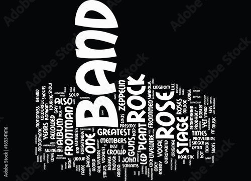 FLAMBOYANT ROCK BAND FRONTMEN PART Text Background Word Cloud Concept