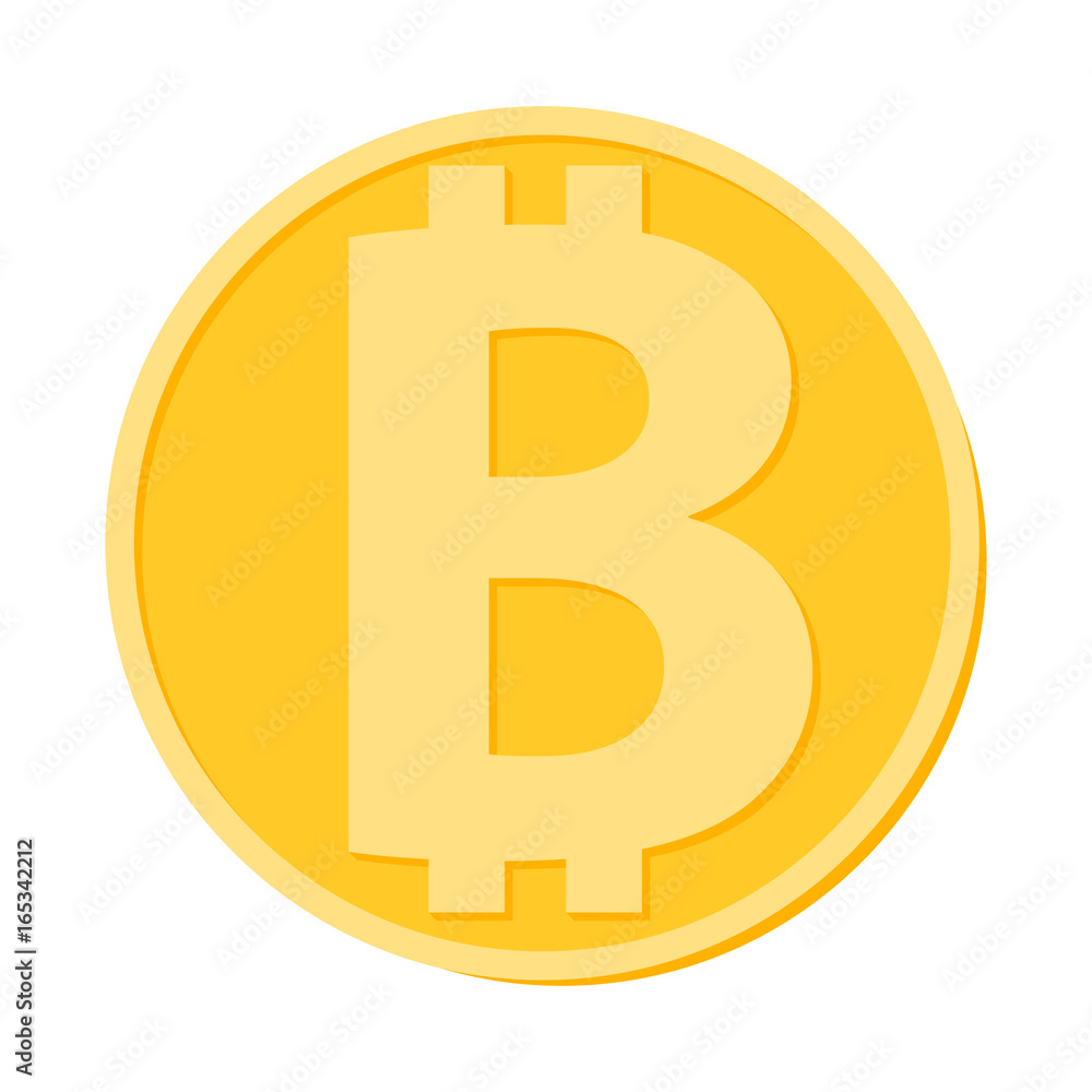Golden coin with bitcoin sign. Money and finance symbol. Vector Illustration isolated on white background. Gold coin with Bitcoin symbol. Cryptography currency Golden coin with bitcoin sign. Money and finance symbol. Vector Illustration isolated on white background. Gold coin with Bitcoin symbol. Cryptography currency