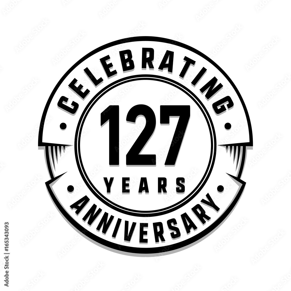 127 years anniversary logo template. Vector and illustration.