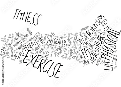 FITNESS CAN SAVE YOUR LIFE Text Background Word Cloud Concept