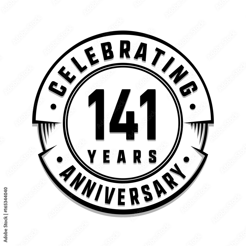 141 years anniversary logo template. Vector and illustration.
