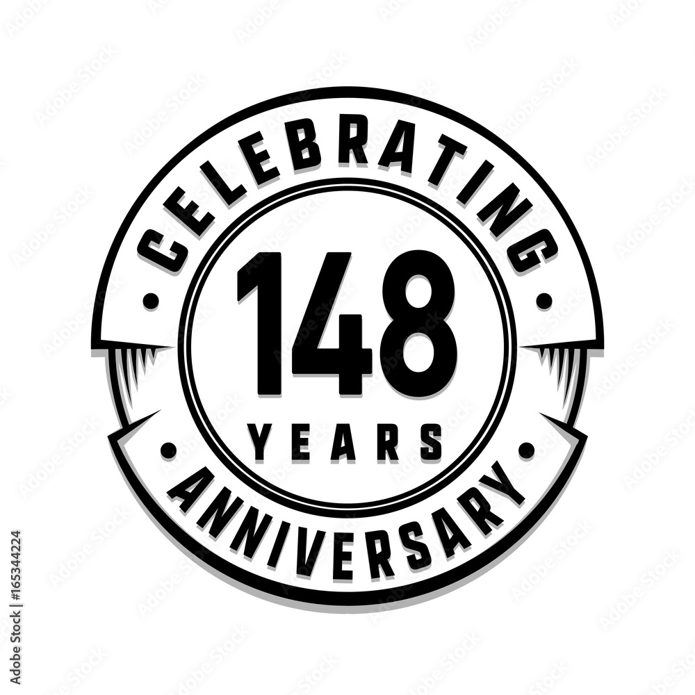 148 years anniversary logo template. Vector and illustration.