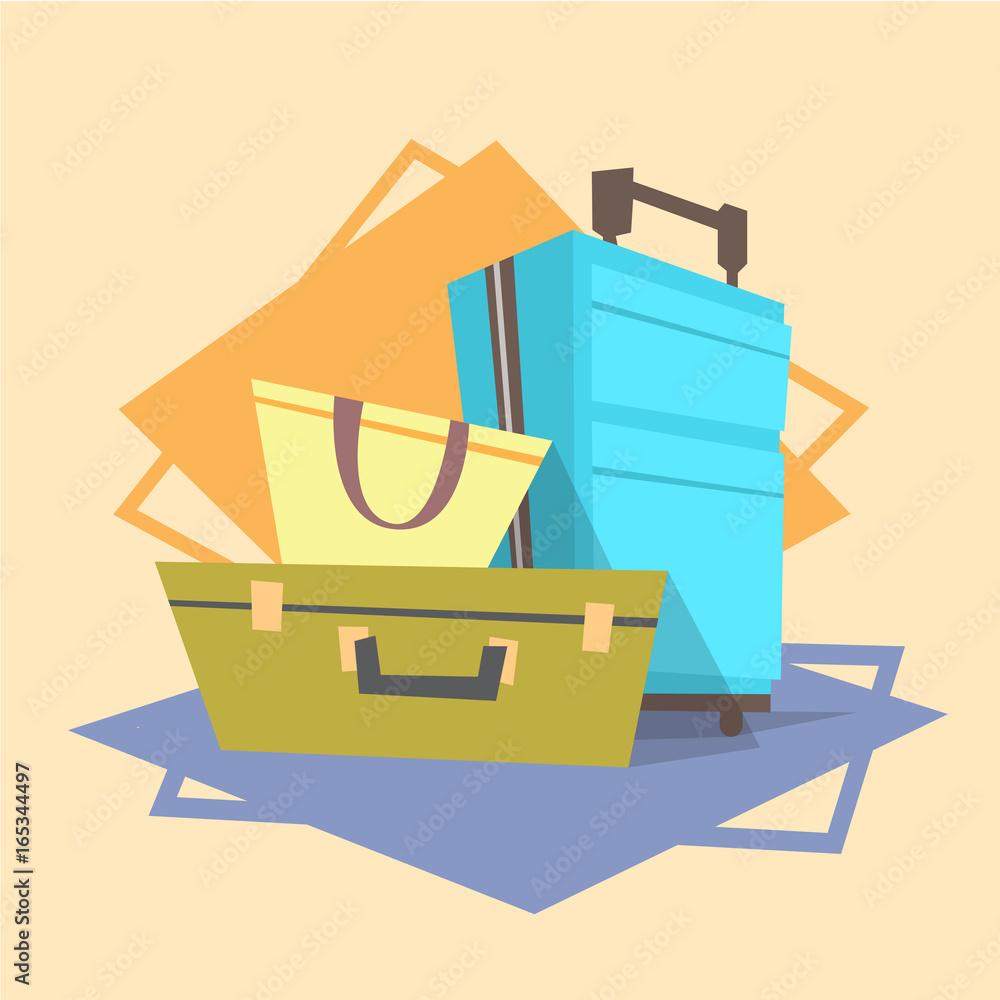 Luggage Icon Summer Sea Vacation Concept Summertime Holiday Holiday Vector Illustration Luggage Icon Summer Sea Vacation Concept Summertime Holiday Holiday Vector Illustration