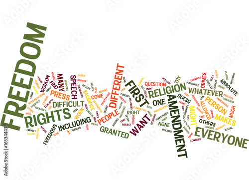 FIRST AMENDMENT Text Background Word Cloud Concept