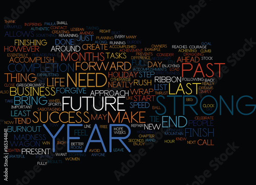 FINISH STRONG Text Background Word Cloud Concept