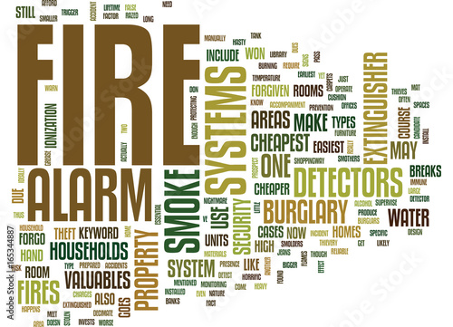 FIRE ALARM SYSTEMS Text Background Word Cloud Concept