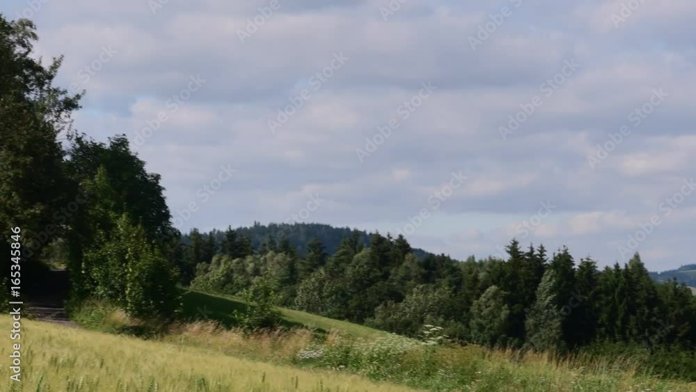 Pan view of European landscape in the summer time. Mountain landscape Pan view of European landscape in the summer time. Mountain landscape