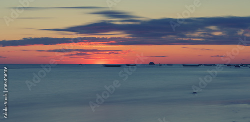 long exposure landscape image of sea during sunset