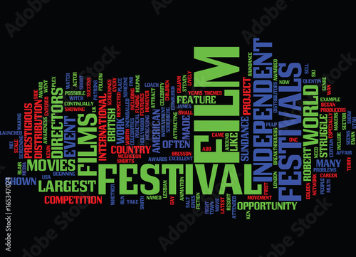FILM FESTIVALS Text Background Word Cloud Concept