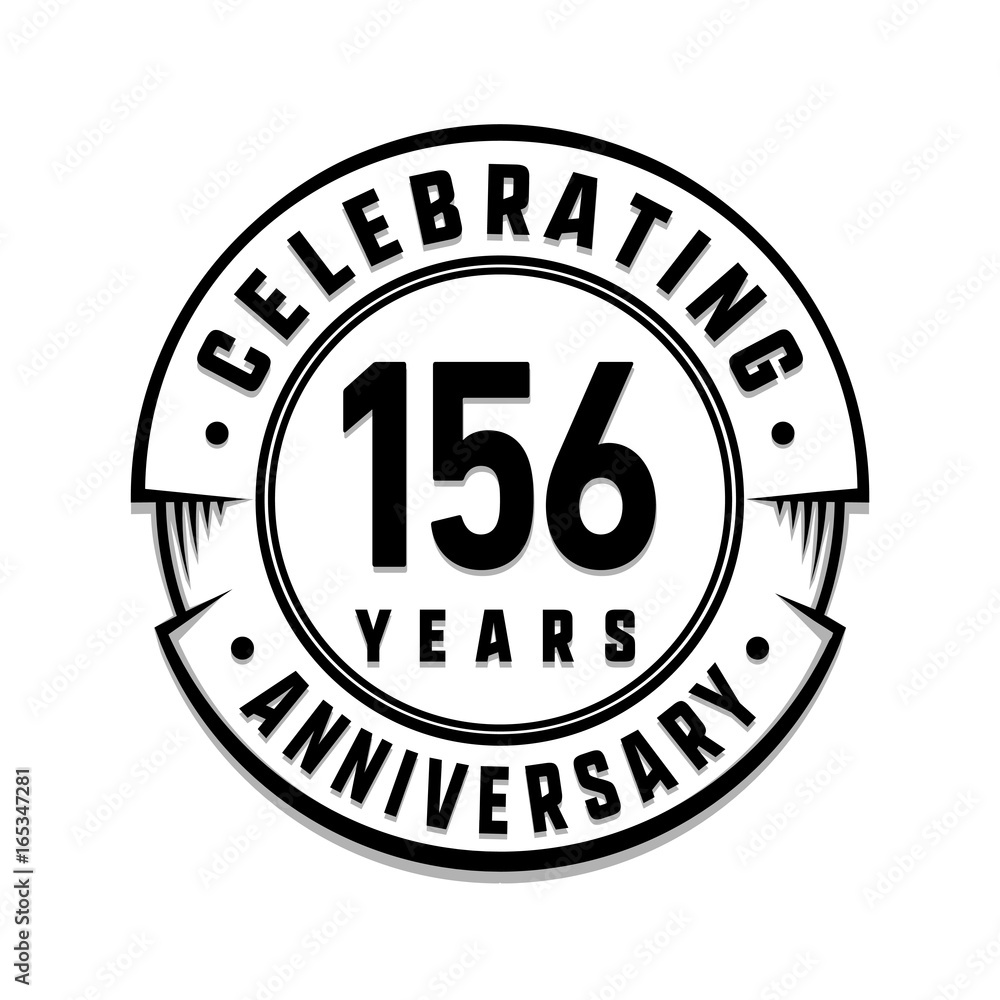 156 years anniversary logo template. Vector and illustration.
