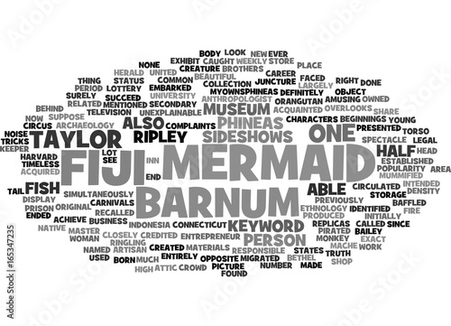 FIJI MERMAID Text Background Word Cloud Concept