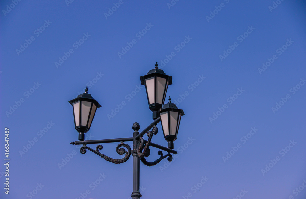 lamp on the blue background