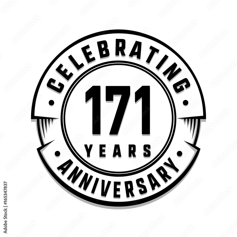 171 years anniversary logo template. Vector and illustration.
