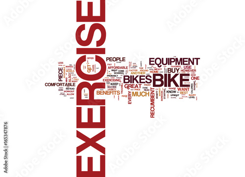 EXERCISE BIKE BENEFITS Text Background Word Cloud Concept