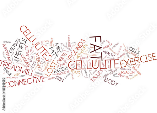 EXERCISE AND CELLULITE Text Background Word Cloud Concept