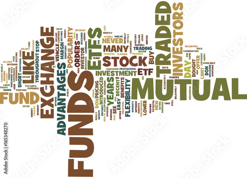 EXCHANGE TRADED FUNDS Text Background Word Cloud Concept