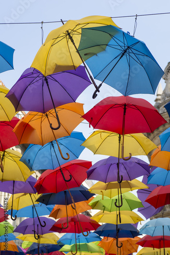 Decorative umbrellas hanging