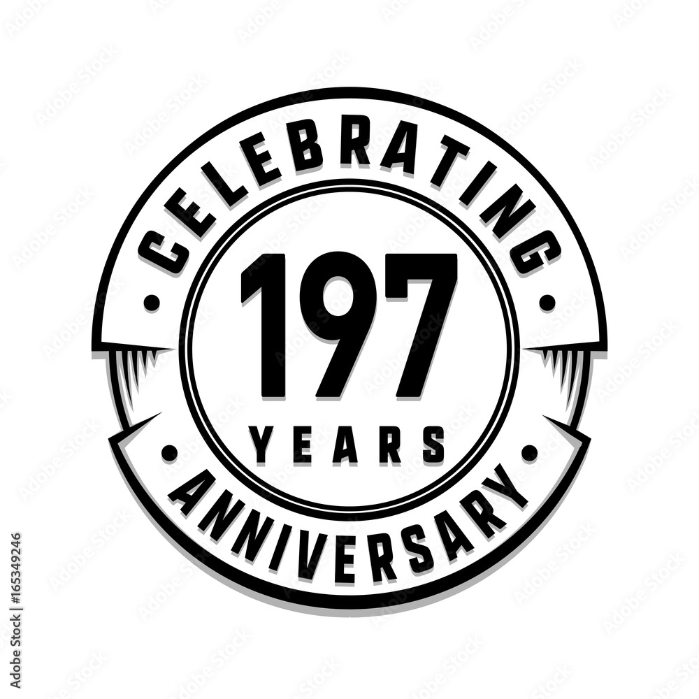 197 years anniversary logo template. Vector and illustration.
