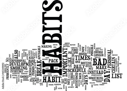 ESTABLISH A ROUTINE IN DEVELOPMENT Text Background Word Cloud Concept