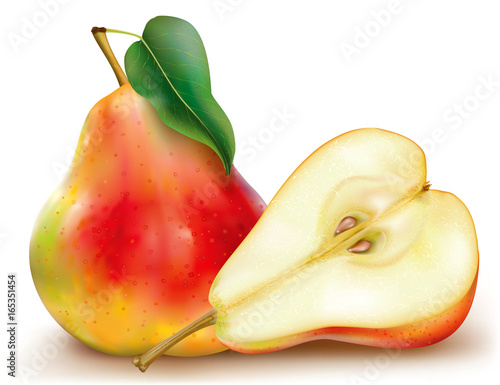 Whole and half pears
